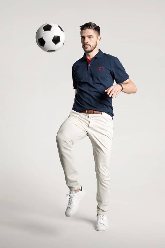 Klassisches Herren Poloshirt in Marineblau - Rot
